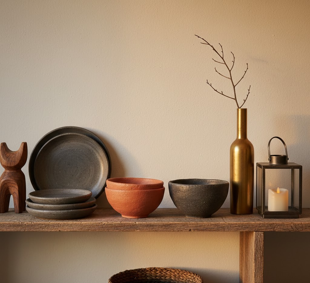 Curated collection of decorative objects